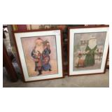 Pair Old World Santa Prints
