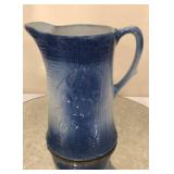 Antique Blue Stoneware 8" Pitcher