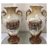 Large 12" Western Theme Vase