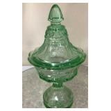 Green Depression 10" Candy Dish