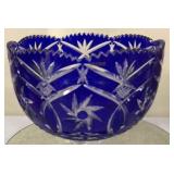 Blue Bohemian 9" Cut To Clear Bowl