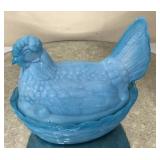 Blue Slag Hen On Nest