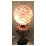 Hand Painted Rose Gone w/Wind Lamp