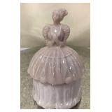 Pink Milk Glass Covered Powder Jar
