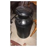 Antique Black Painted Cream Can