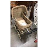 Vintage Wicker Baby Buggy