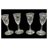 (4) Vintage Libbey Silver Leaf Cordials