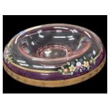 Hand Painted Cranberry Flip Bowl