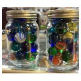(2) Pint Jars Jumbo Marbles