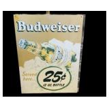 Metal Budweiser 25 Cent Adv