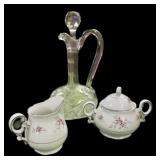 Mikasa Cream & Sugar & Crystal Decanter