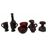 (8) Pc AVON Cape Cod & Ruby Glass Collection