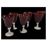 (6) Ruby Red Water Goblets