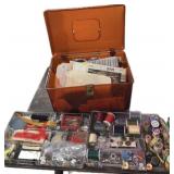 Estate Sewing Box-Full Thread, Buttons, Needles,