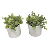 Pair Potted Faux Plants
