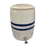 Blue Striped 5 Gallon Water Crock