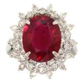 14kt Gold 6.38 ct Oval Ruby & Diamond Ring