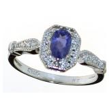 Natural Tanzanite & Diamond Designer Ring
