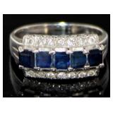 Platinum 1.61 ct Natural Sapphire & Diamond Ring