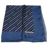 Hermes Carre Silk Blue Pattern Scarf