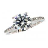 14k Gold 2.79 ct Round VS2 Lab Diamond Ring
