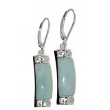 Natural Jade 25 mm Dangle Earrings