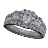 14kt Gold 1.75 ct Past Present Future Diamond RIng