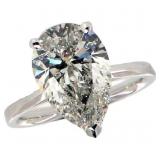 14k Gold 3.51 ct Pear Shape Lab Diamond Ring