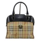Burberry Black & Beige Check Handbag