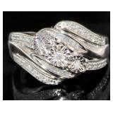 Brilliant 1/4 ct Natural Diamond Wave Ring