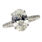 14k Gold 3.24 ct Oval Brilliant Lab Diamond Ring