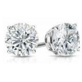 14k Gold 4.06 ct Round Brilliant Lab Diamond Studs