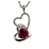 Beautiful Heart Ruby Necklace