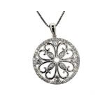 Beautiful White Sapphire Flower Necklace
