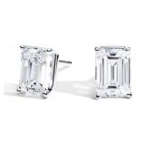 14k Gold 2.00 ct Emerald Cut Lab Diamond Studs