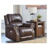 Ashley U846 Leather PWR Recliner w/Adj Head Rest