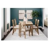 ASHLEY SUNBRIAR 7-PIECE DINING TABLE & 6 CHAIRS