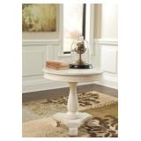 ASHLEY MIRIMYN 26" ANTIQUE WHITE ACCENT TABLE