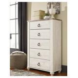 ASHLEY WILLOWTON FAMHOUSE 5-DRAWER CHEST