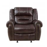 Home Elegance Glider Recliner w/Nail Head