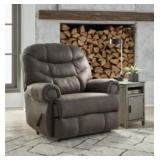 ASHLEY CAMERA TIME GUNMETAL ROCKER RECLINER