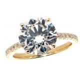 14k Gold 4.31 ct Round Brilliant Lab Diamond Ring