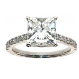 14k Gold 3.37 ct VS1 Princess Cut Lab Diamond Ring