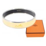 Hermes Yellow & Silver Bangle Bracelet