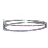 Brilliant 3.00 ct Pink Sapphire Bangle Bracelet