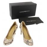 Emporio Armani Snake Skin Nude Pumps
