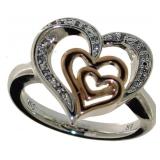 Beautiful Triple Diamond Heart Ring