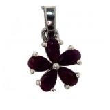 Natural 1.33 ct Ruby Flower Necklace