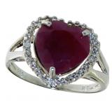 Heart Shape 3.10 ct Ruby & Diamond Ring