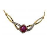 Beautiful Ruby & White Sapphire Necklace